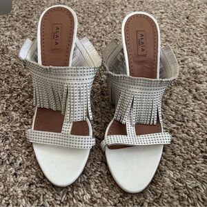 Alaia White Studded Heels